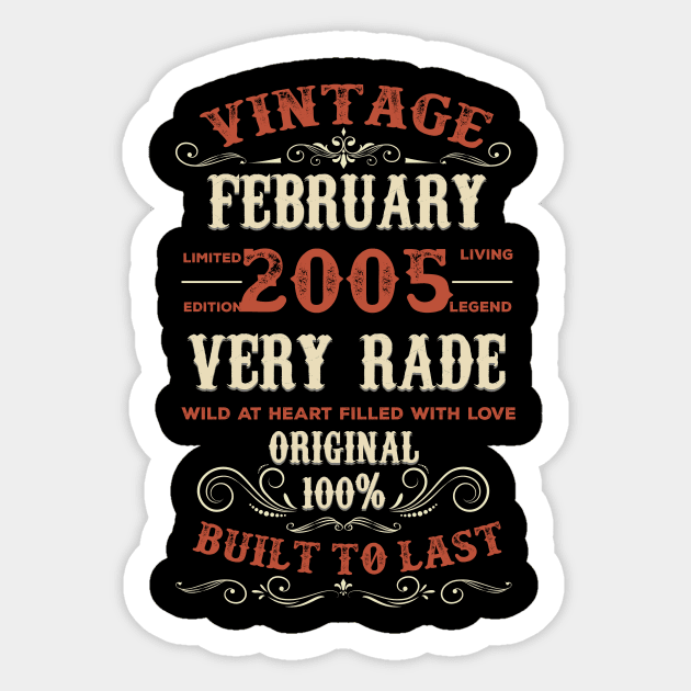 Vintage February 2005 Original Built To Last Original Built To Last Birthday Sticker by brandysarahch